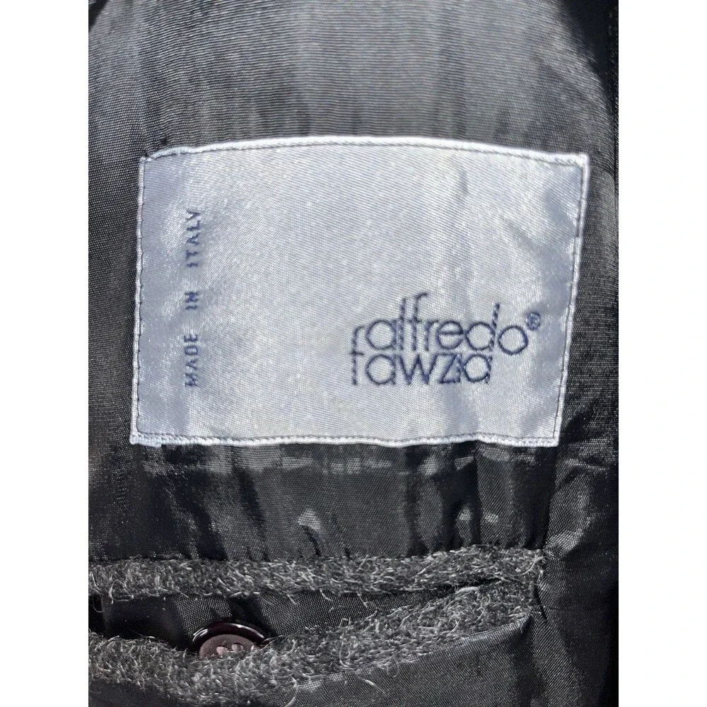 RARE Vtg Alfredo Fawza Italian Double Brsted Mohair Alpaca Wool Overcoat Mens 46